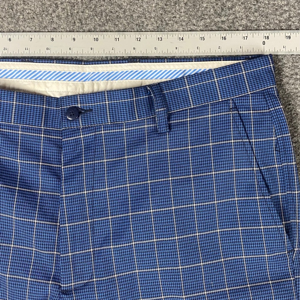 FootJoy Mens Golf Shorts Plaid Performance Stretch 36 Blue Athletic Summer Wear - Picture 3 of 12
